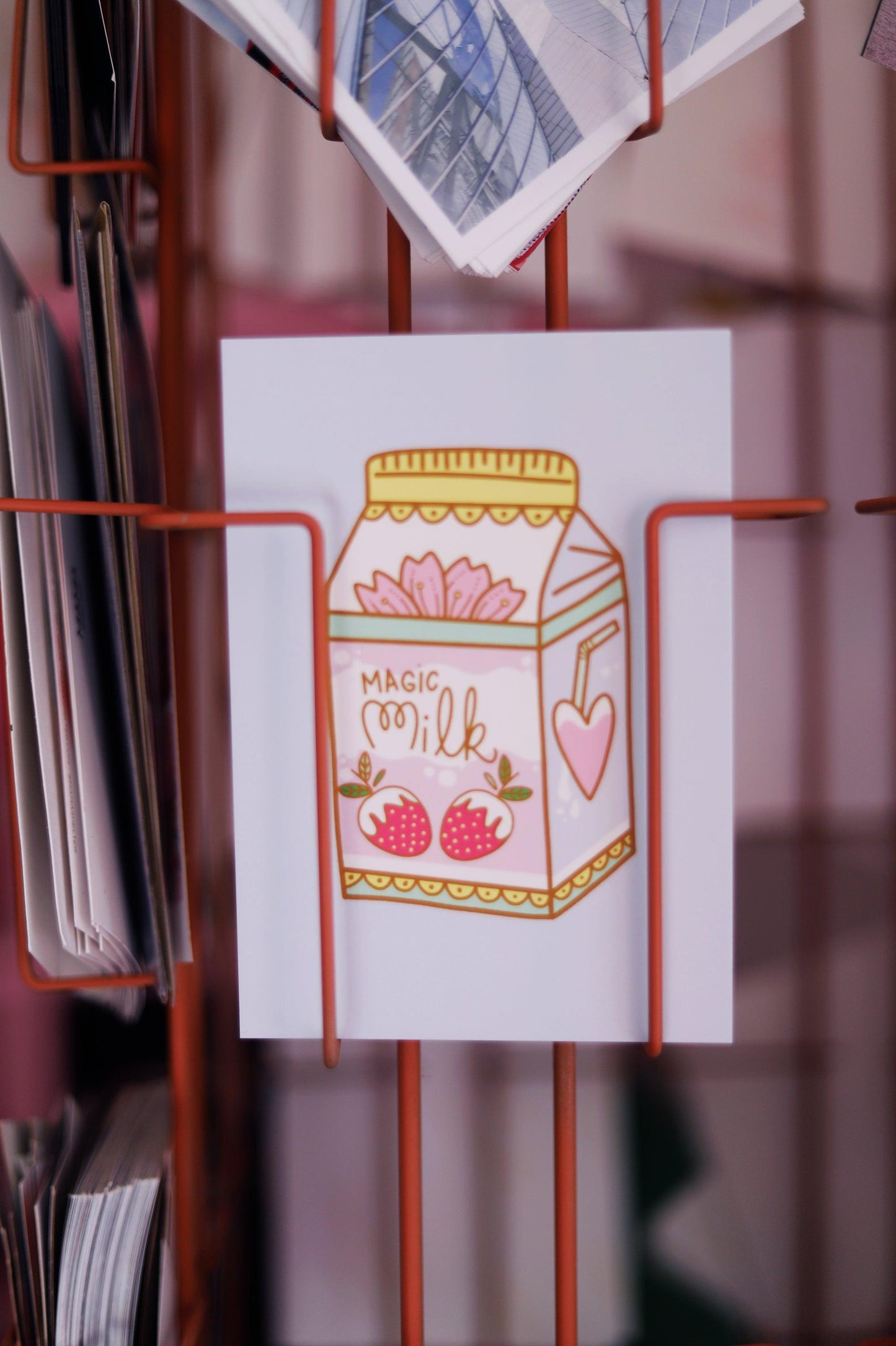 Carte postale brique de lait - Shop Magique