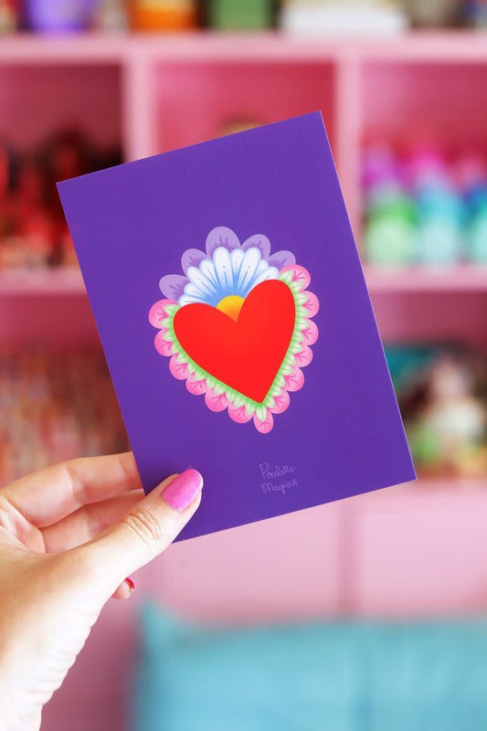 Carte postale Ex-voto mauve