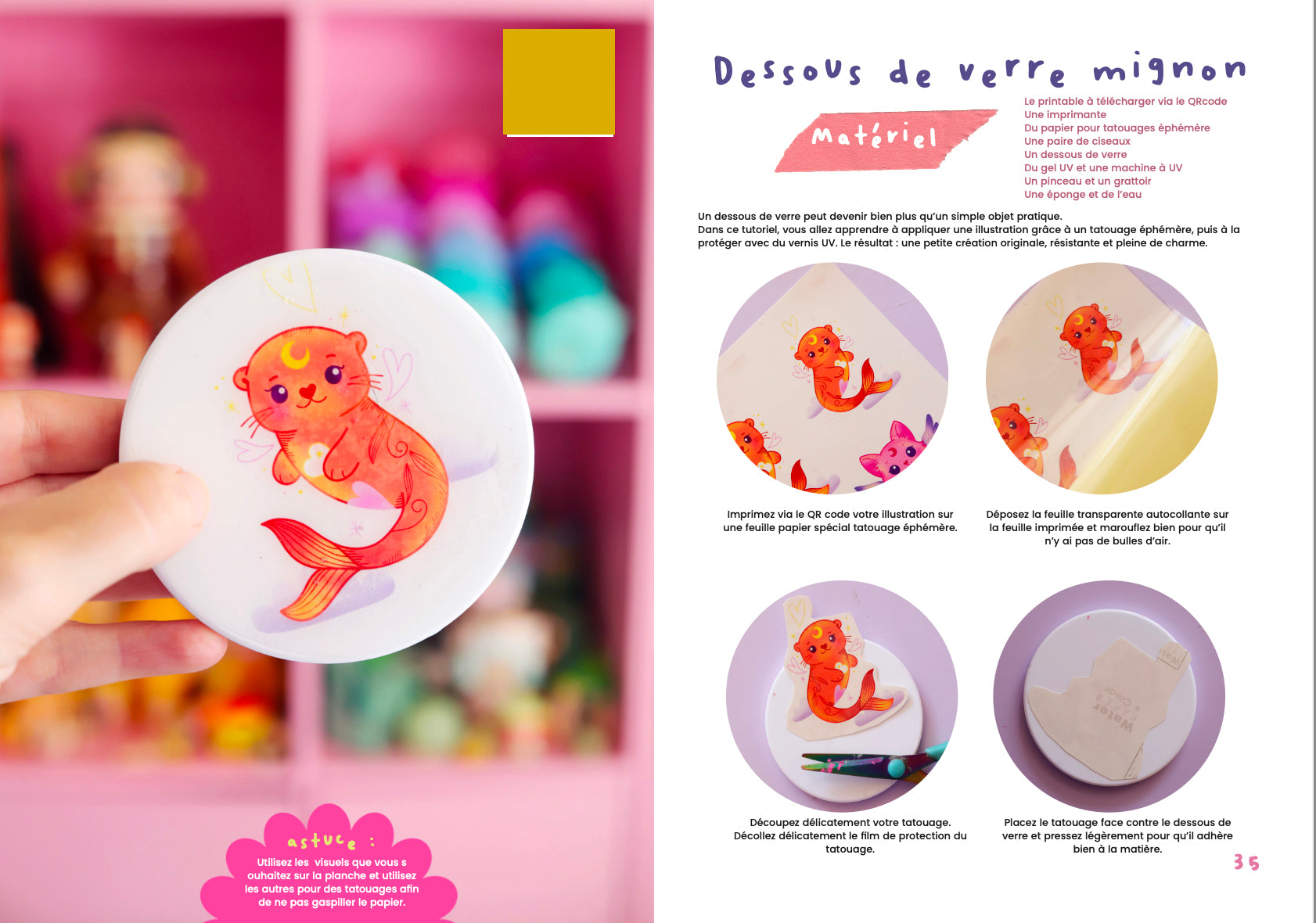 Livre "Créatures mignonnes" de Shop Magique avec couverture colorée et illustrations de créatures adorables.
