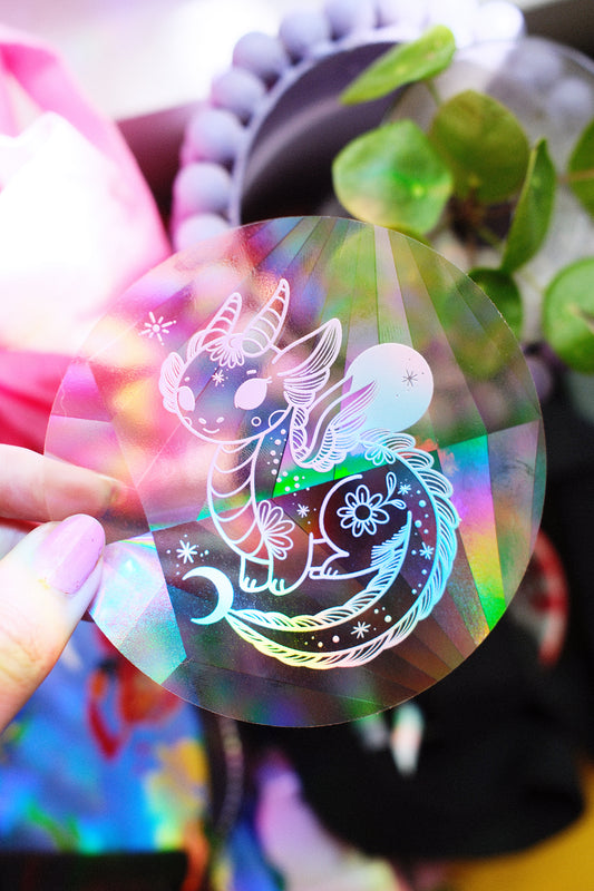 Sticker Suncatcher "Dragon Magique– Créateur d'arc-en-ciel