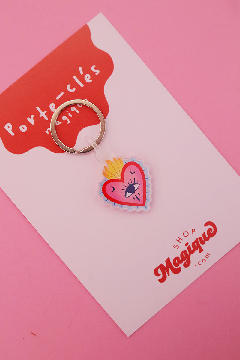 Porte-clés ex-voto rose