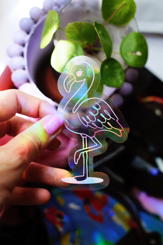 Sticker Suncatcher "flamand rose"– Créateur d'arc-en-ciel