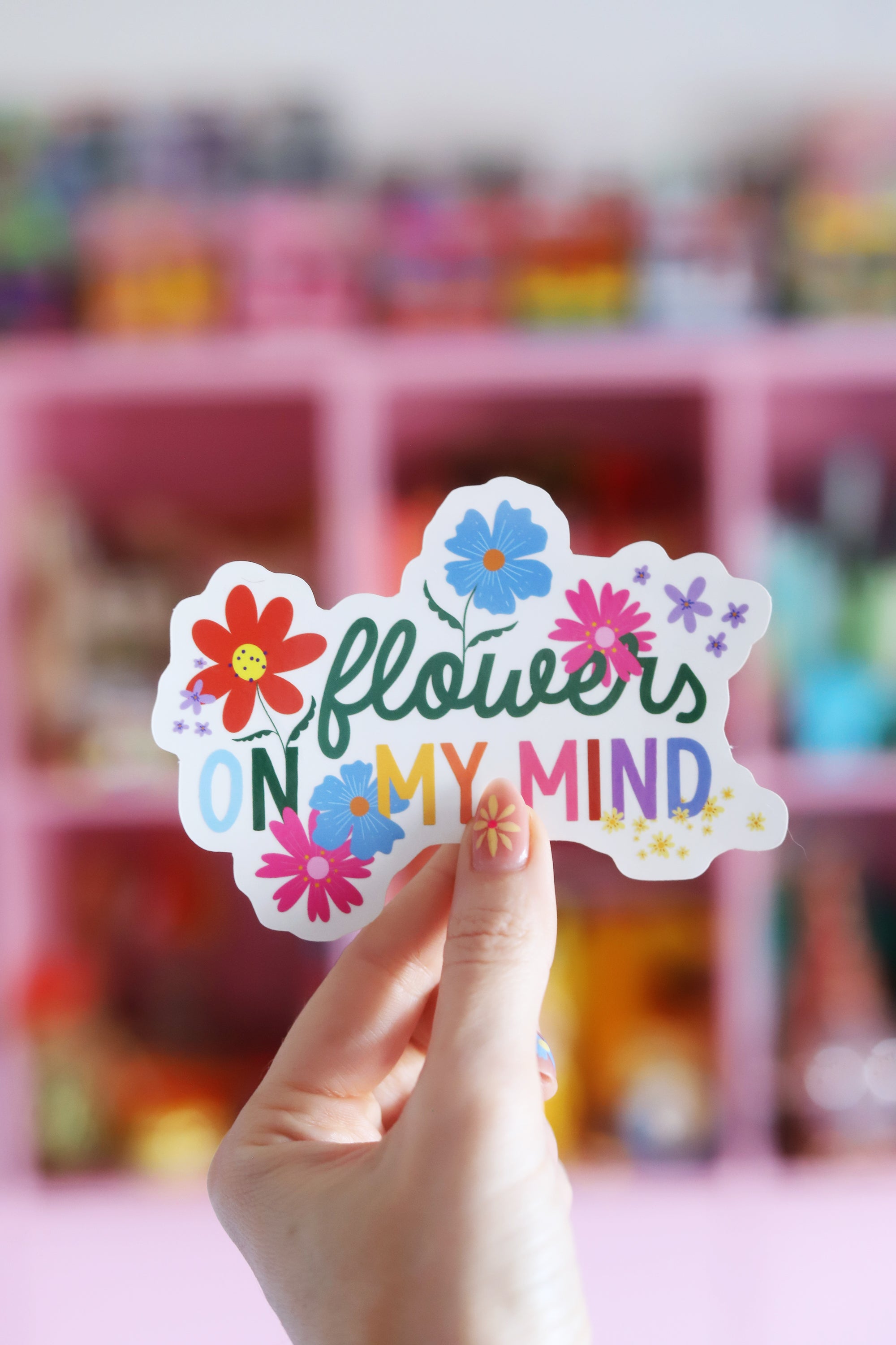Sticker "Flowers on my mind" géant