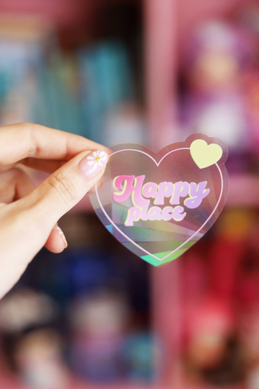 Sticker Suncatcher "Happy Place" – Créateur d'arc-en-ciel