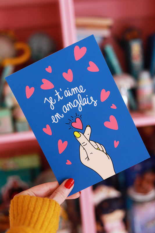 Affiche A5 "Je t'aime en anglais"
