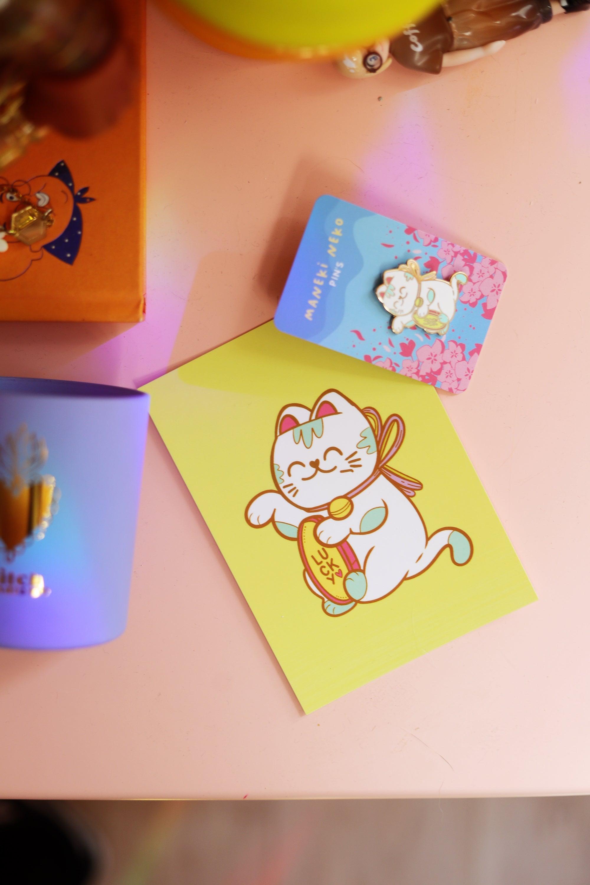 Carte postale Maneki Neko - Shop Magique