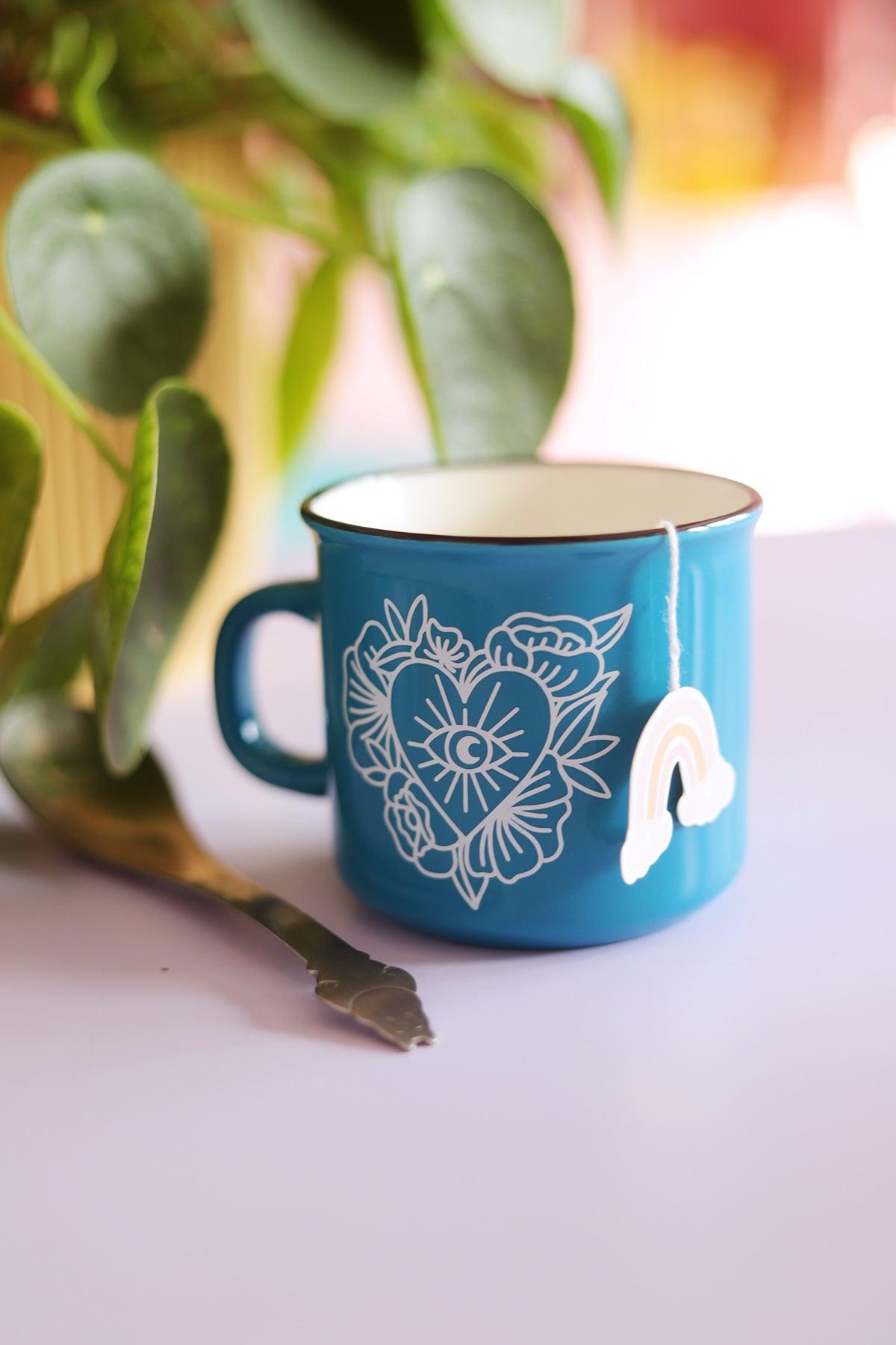 Mug céramique Ex-voto bleu - Shop Magique