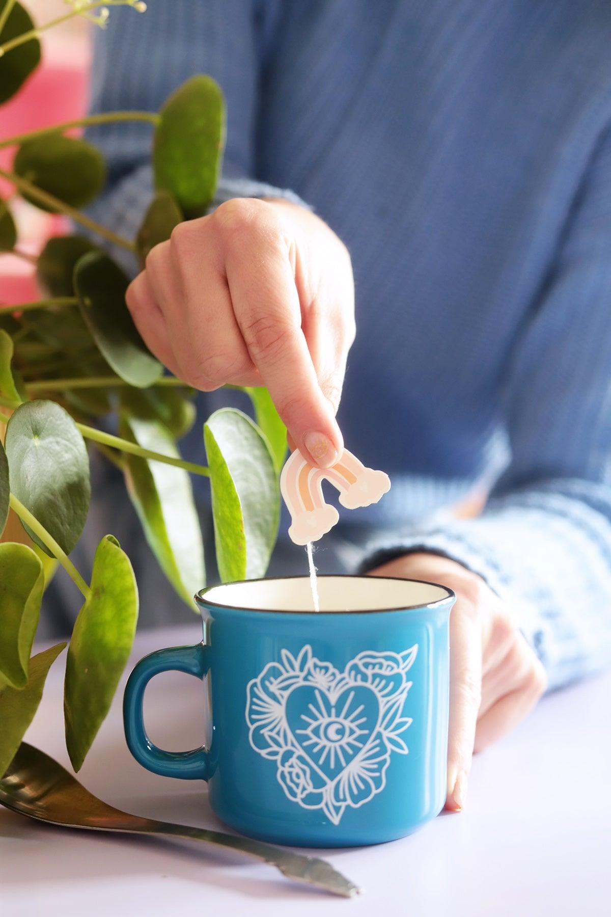 Mug céramique Ex-voto bleu - Shop Magique