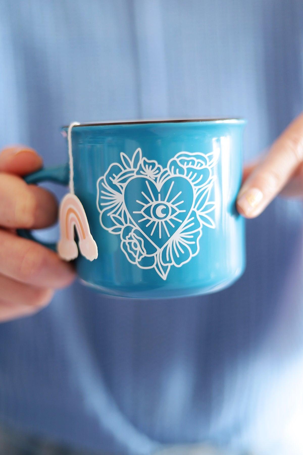 Mug céramique Ex-voto bleu - Shop Magique
