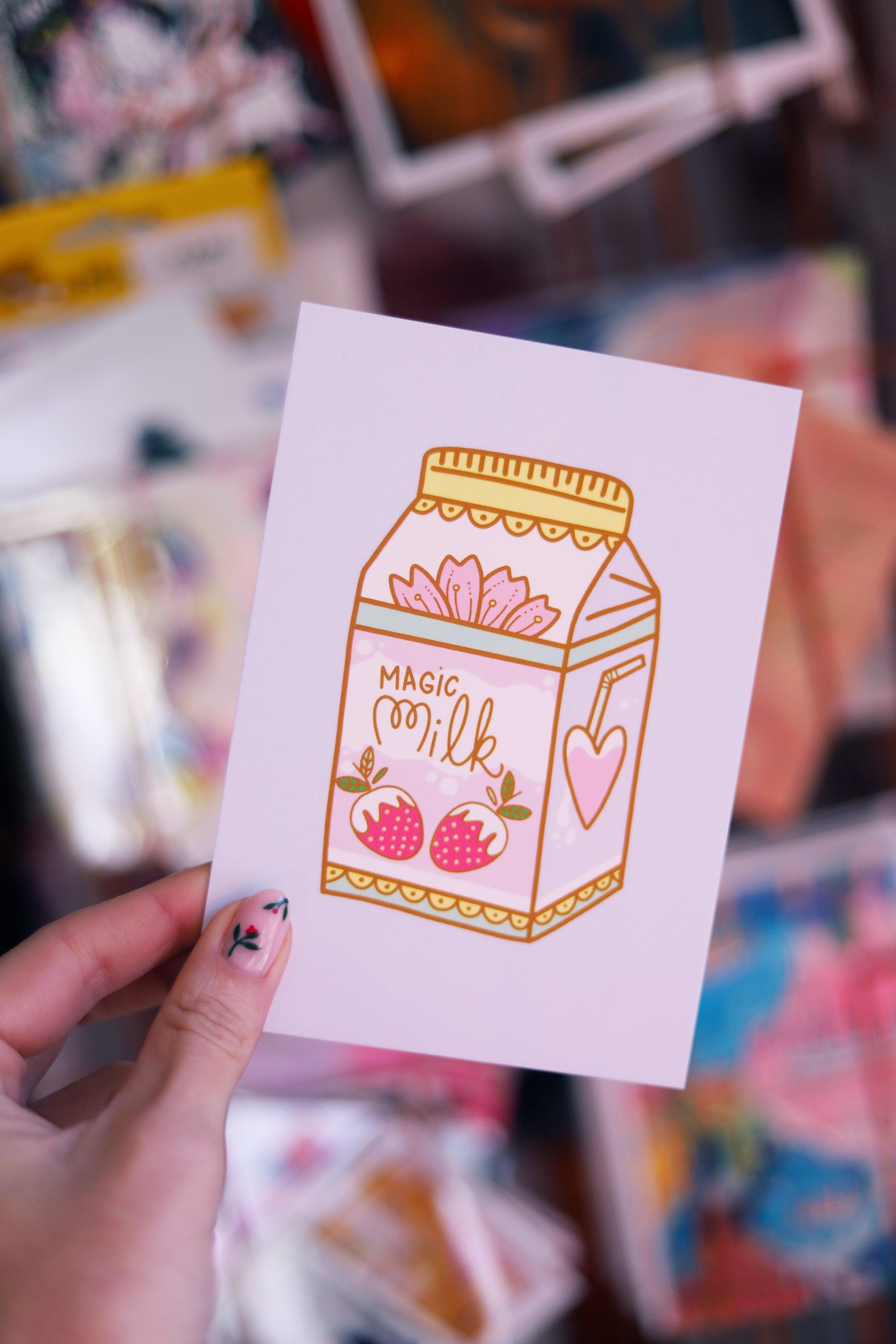 Carte postale brique de lait - Shop Magique