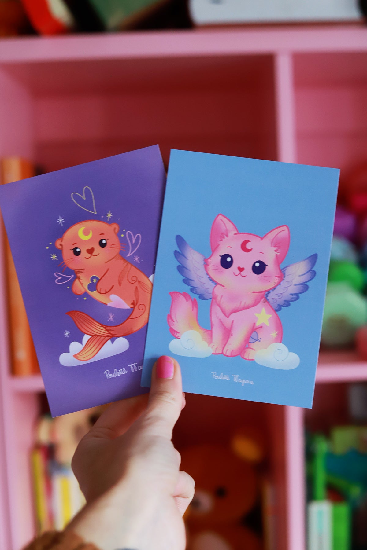 Carte postale duo créatures mignonnes