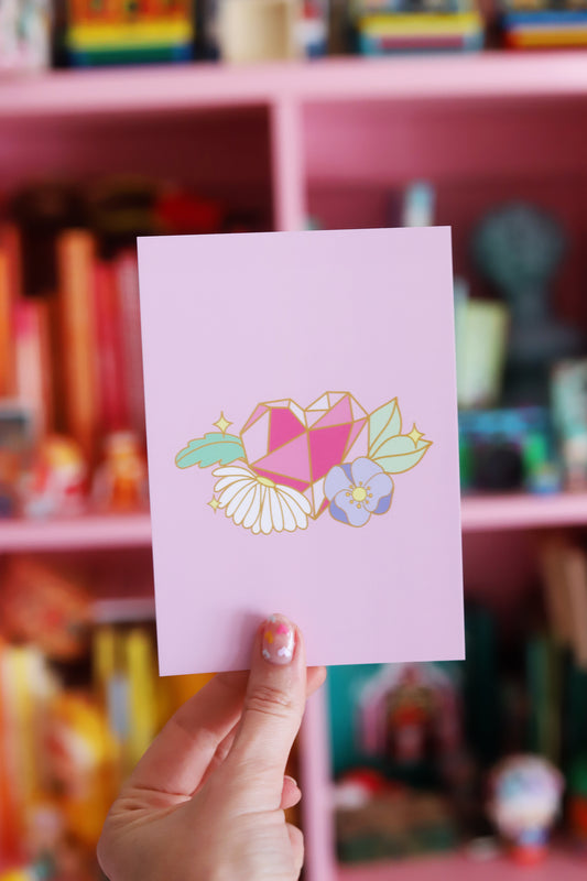 Carte postale coeur flower