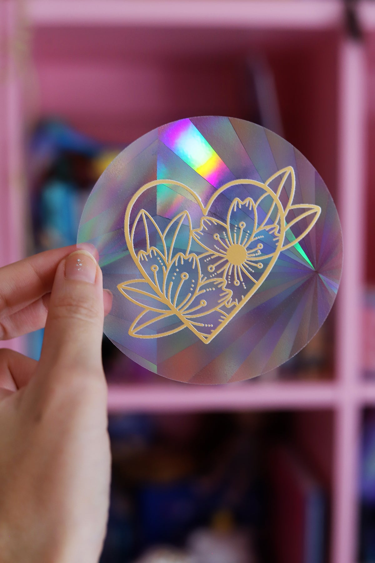 Sticker suncatcher Cœur fleuri  – Attrape-soleil pour fenêtre
