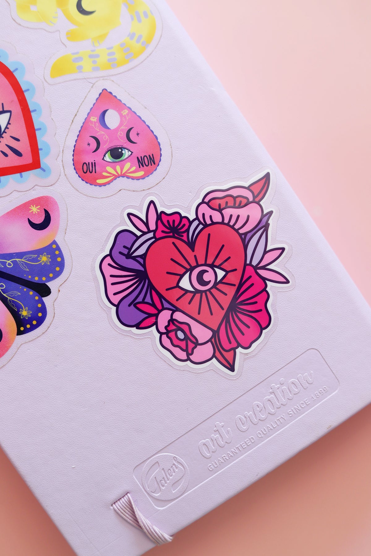 Stickers coeur Ex-voto et papillon transparents