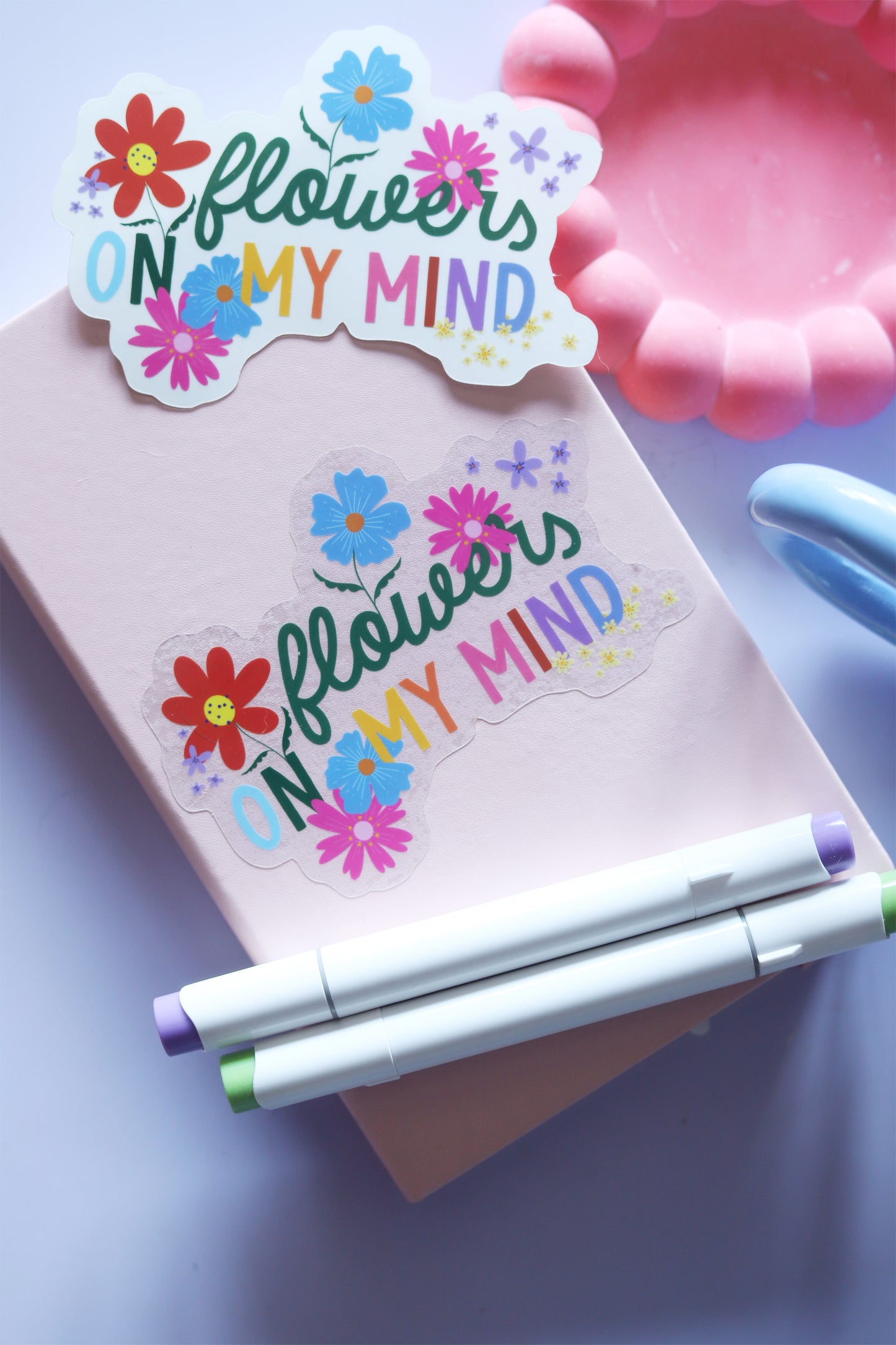 Sticker "Flowers on my mind" géant