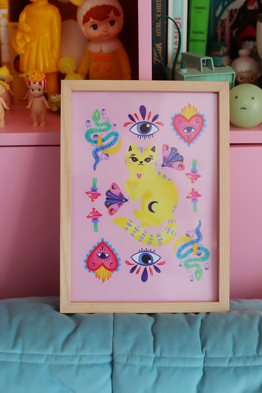 Affiche Chatman – Illustration mystique et féline par Poulette Magique