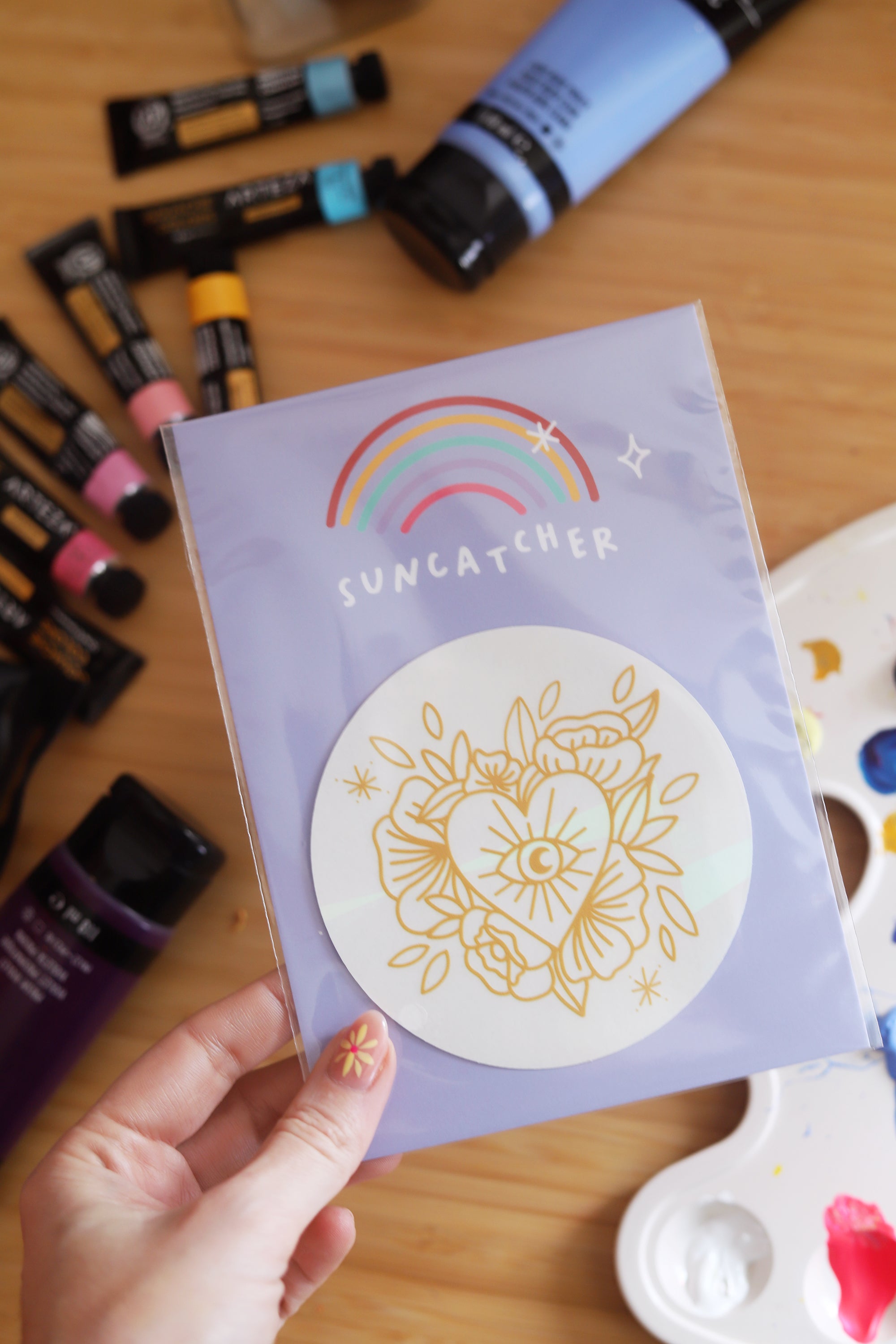 Sticker Suncatcher "Ex-Voto" Porte-Bonheur- Créateur d'Arc-en-Ciel