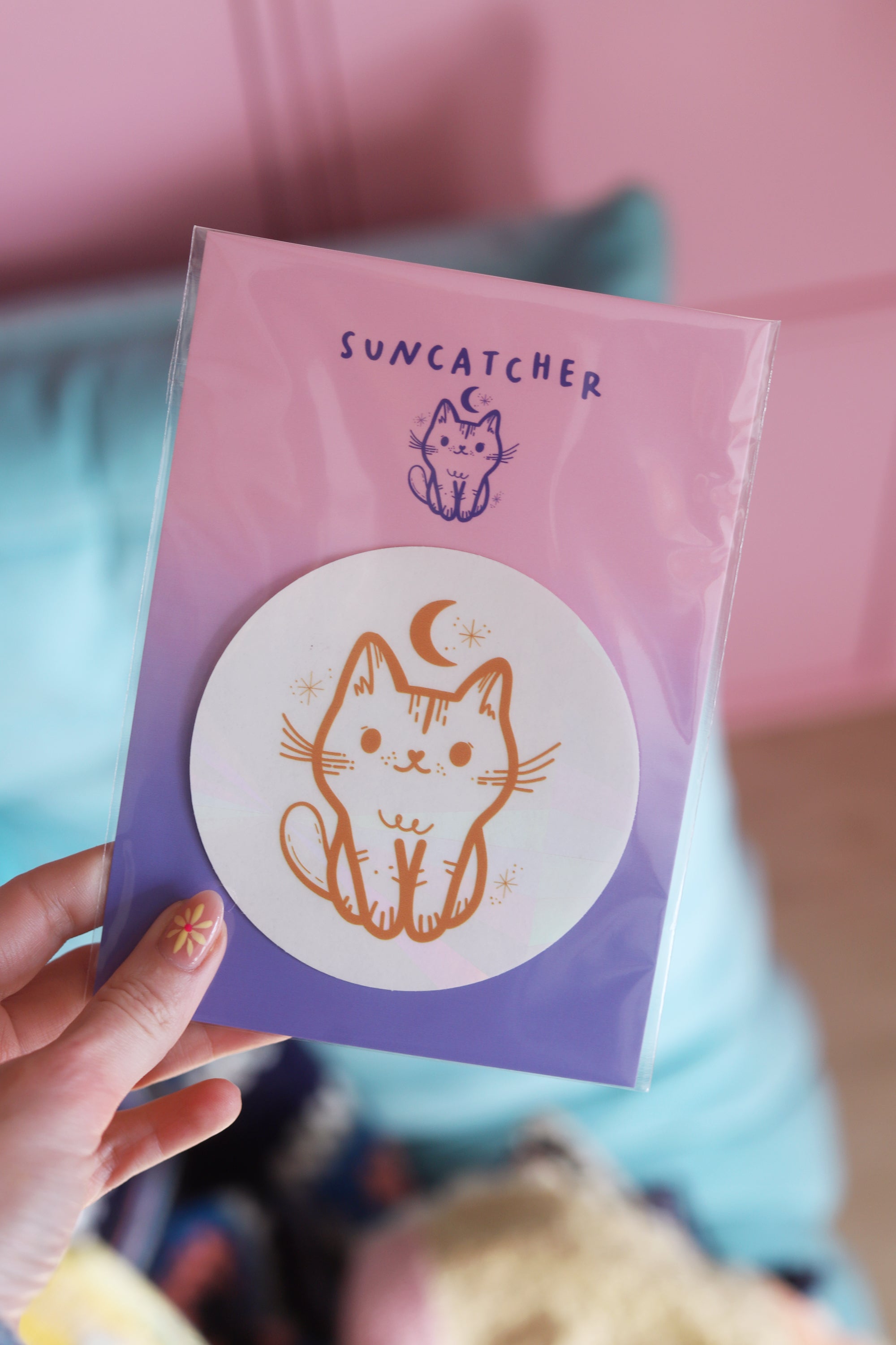 Sticker Suncatcher "Chat Magique" – Créateur d'Arc-en-Ciel