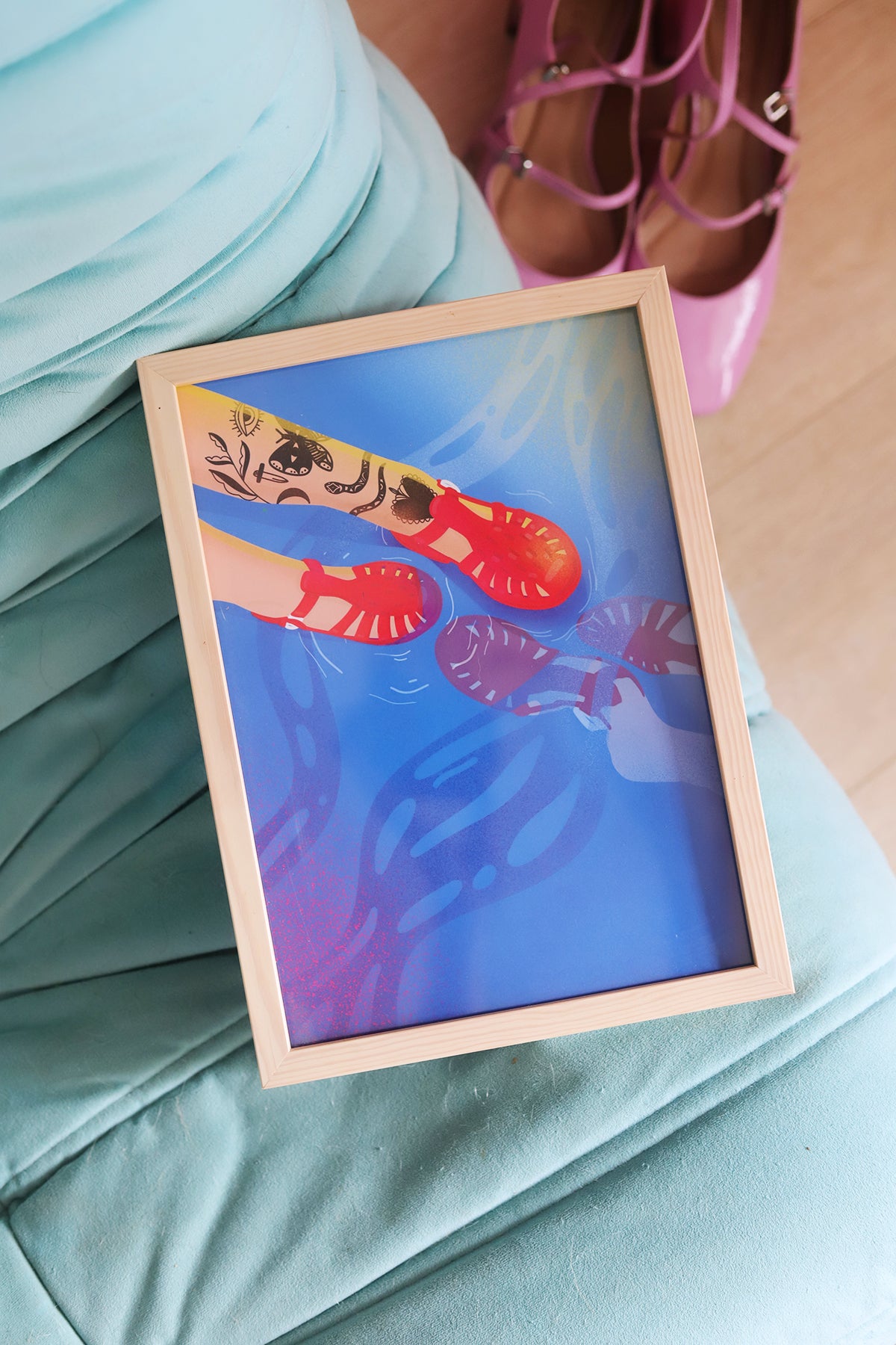 Affiche Summer Mood – Illustration estivale par Poulette Magique