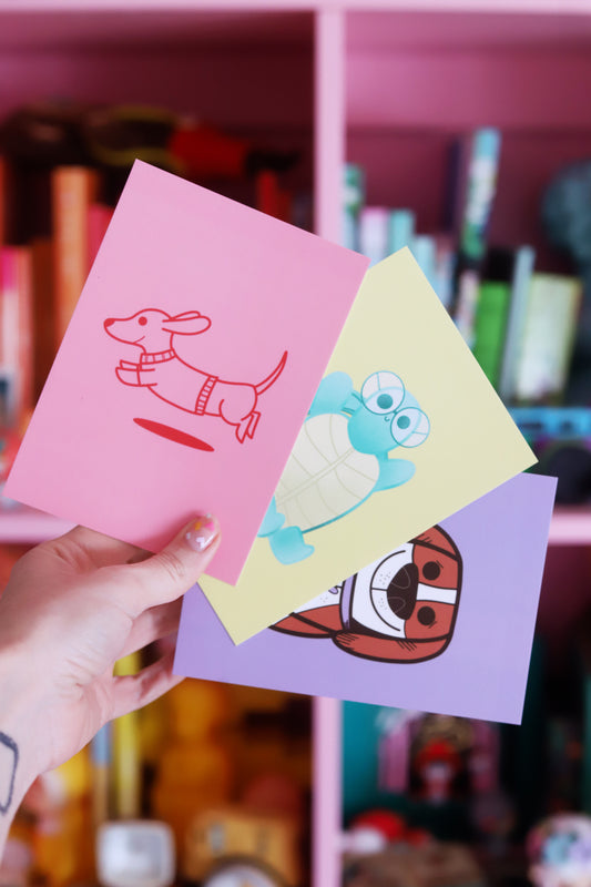 Lot de cartes postales animaux magique