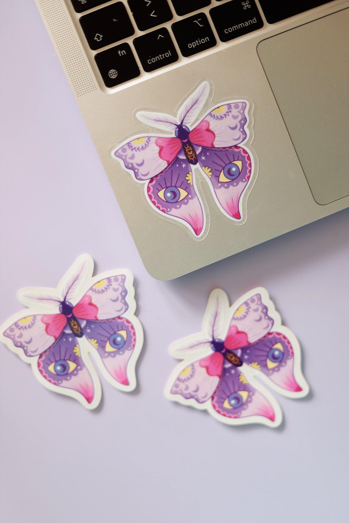 Stickers coeur Ex-voto et papillon
